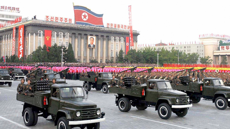 Illustration for article titled The Retro-Futuristic Spectacle of Military Parades in North Korea
